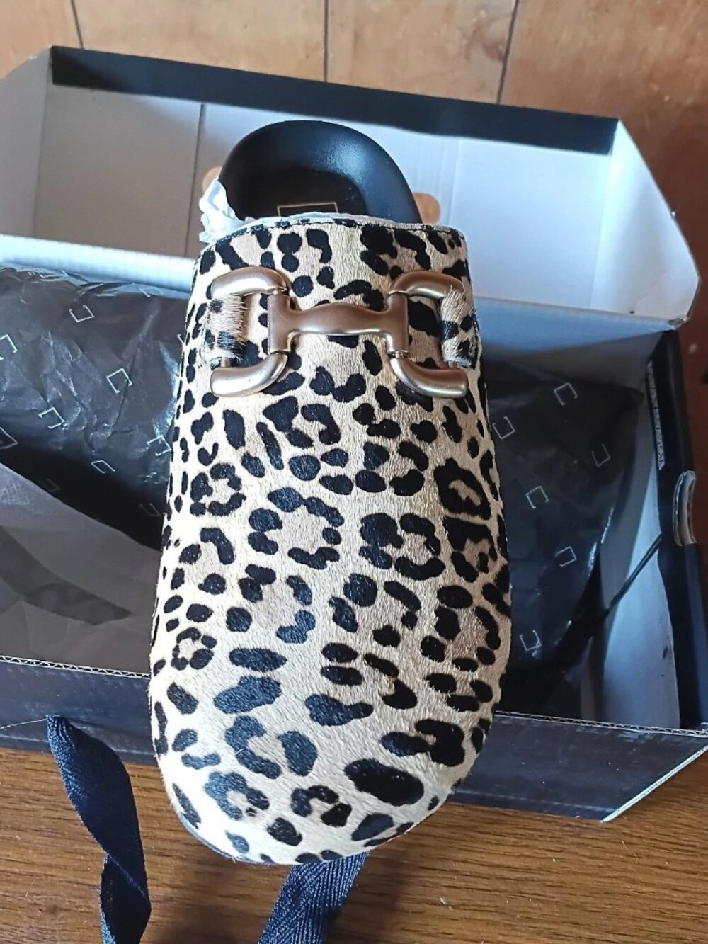 SHUSHOP Azalea Leopard Faux Fur Clogs Size 10 NIB Slip On Mule Cozy Chic - Picture 2 of 6